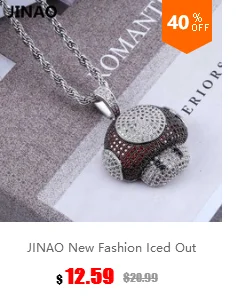 JINAO Мода AAA ловушка кулон ожерелье письмо Bling кубический циркон Iced Out цепи микро проложить для мужчин женщин хип хоп ювелирные изделия подарок Твердые