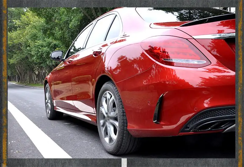 Автомобильный Стайлинг противотуманных фар решетка рейки Авто Черные Противотуманные фары крышка наклейка декоративная отделка для Mercedes Benz C Класс W205 аксессуары