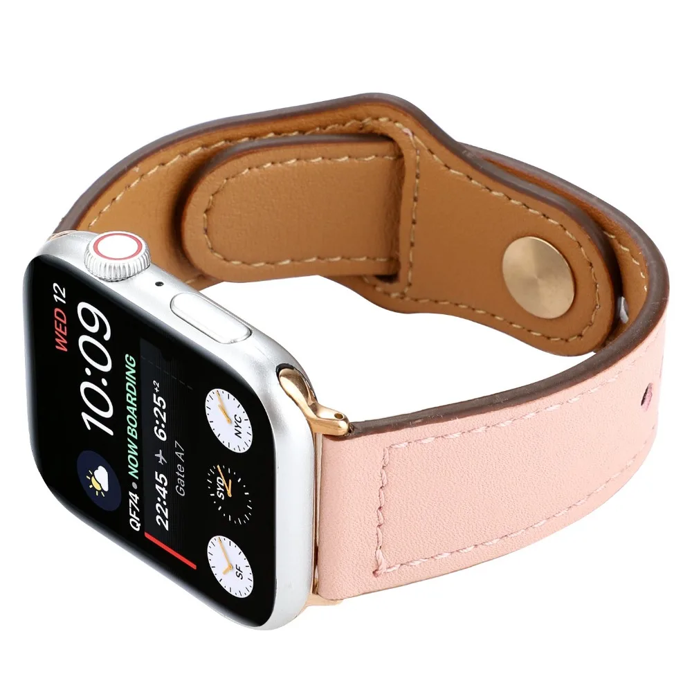 Модный ремешок с застежкой для Apple Watch 38 мм 40 мм 42 мм 44 мм кожаный ремешок для Iwatch серии 1 2 3 4 кожаный ремешок для часов