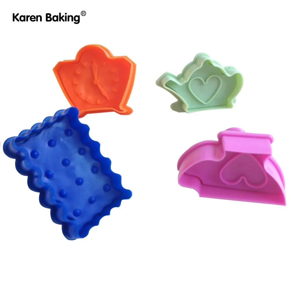 4 шт. Новый Чай время Форма поршень резак печенья корка пирога плесень Бисквит A016 |