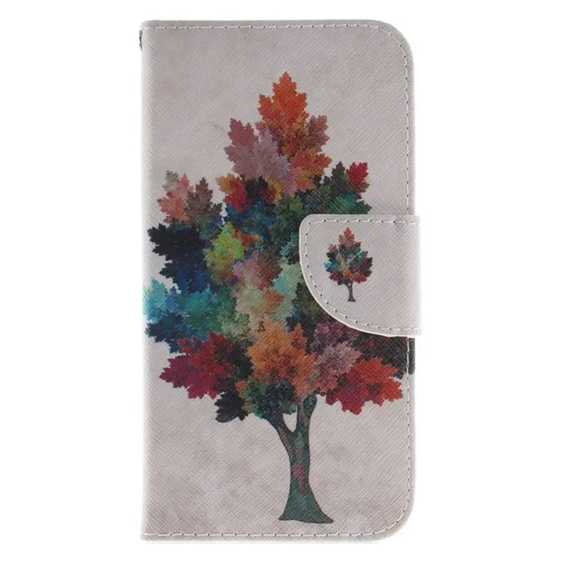 Colored Tree Чехол-книжка для sony Xperia C6 XZ XZ1 Compact Z3 Z5 Mini, чехол-бумажник с капельками воды, отделением для карт, подставкой, магнитным замком, сумка D26F - Цвет: Colored Tree