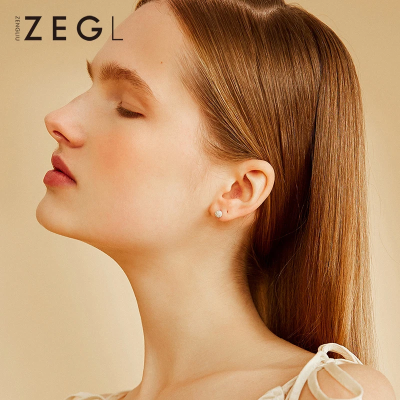 Женские серьги ZEGL 999 из чистого серебра с простой волной|Серьги| |