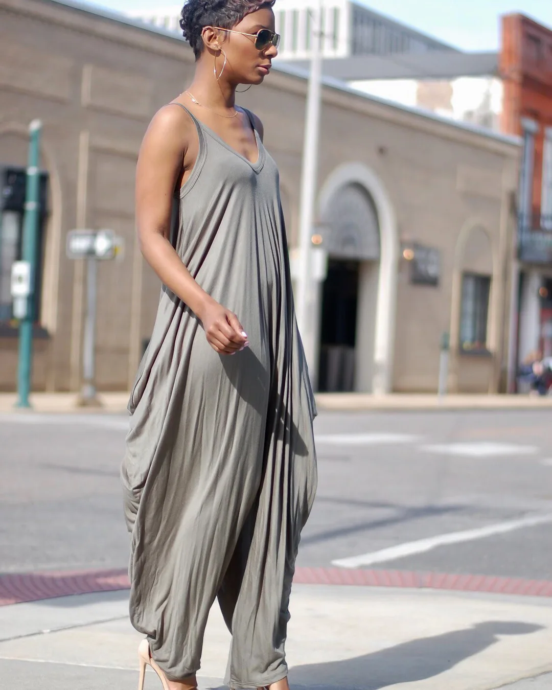 Женский комбинезон без рукавов GETSRING на бретельках с v образным вырезом женский