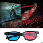 Новые универсальные 3D-очки в черной оправе, красные, синие, голубые, анаглиф, 0,2 мм для фильмов, игр, DVD