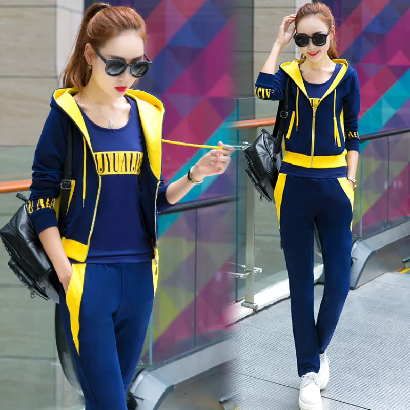 2017 Новинка весны модные 3 предмета Набор трек Костюмы без рукавов топы с