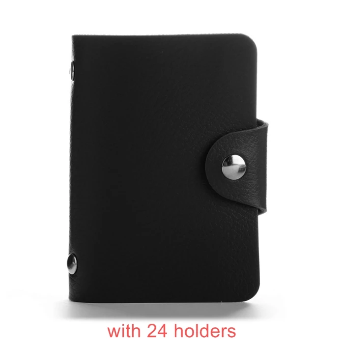 black card holder Из искусственной кожи держатель для карт чехол для бизнес мужчин женщин кредитный паспорт карты сумка ID паспорт карты бумажник F073 - Цвет: black card holder