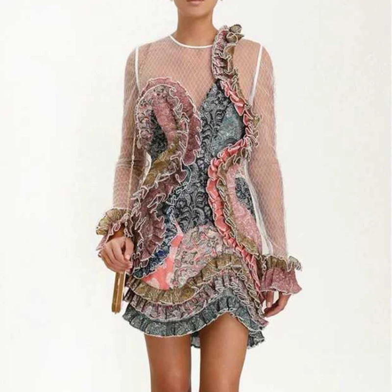 HIGH STREET Новый стильный 2019 дизайнерское платье женское плиссированное с рюшами |