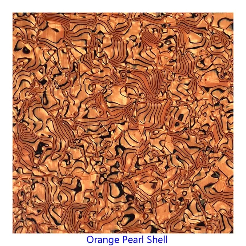 orange pearl shell Pleroo целлулоидный материал пустой лист для акустической гитары накладки самоклеющиеся 24 см x 22 см качество царапин пластины многоцветный - Цвет: orange pearl shell