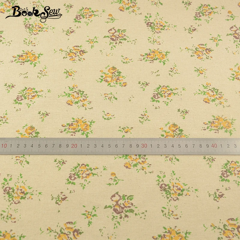 Booksew Home Textile Sewing Material Tissu For Tablecloth Pillow Bag Curtain Cushion CM Printed Rose Cotton Linen Fabric|cotton linen fabric|linen
