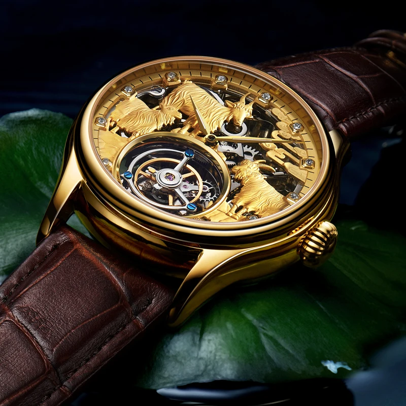 Оригинальный бренд Sanyang Kaitai Seagull Tourbillon мужские механические часы с 3D тиснением