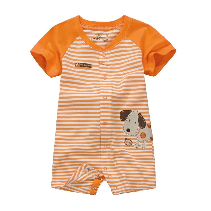 jumping beans Baby Boy's Rompers Babywear One-Piece Clothing 100% Cotton stripe orange dog baby clothes |