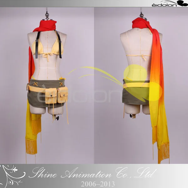 Final Fantasy X 2 Rikku Косплэй костюм с повязкой на голову и Перчатки рукава 11|cosplay costume|cosplay