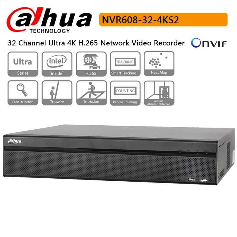 Dahua NVR608 32 4KS2 64 32CH 64CH 128Changel Ultra 4K H.265 сетевой рекордер с умным