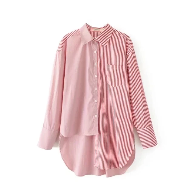 Полосатые Модные топы с длинными рукавами для женщин блузка Лето 2017 женская