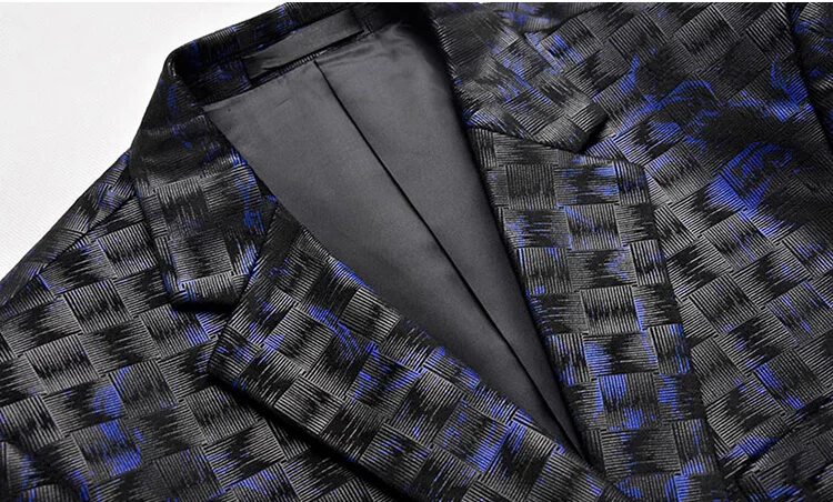 Печатные Для мужчин S пиджак куртка высокого уличный стиль Slim Fit Blazer masculino плюс