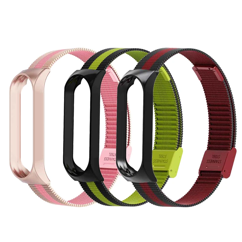 Correa Pulsera Mi Band 3 металлический ремешок для Xiaomi Miband Mi3 фитнес Браслет Смарт