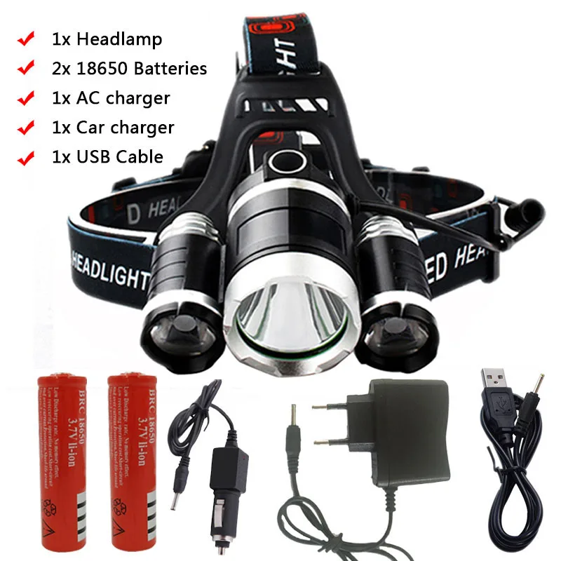 Litwod z20 XM-L T6, масштабируемый головной фонарик, внешний аккумулятор, Головной фонарь, 15000 люмен, перезаряжаемый светодиодный налобный фонарь - Испускаемый цвет: Opton C