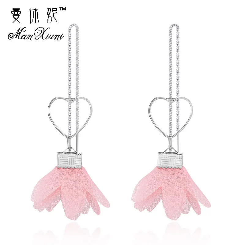 Женские длинные серьги Boucle D'oreille Femme с подвесками в виде цветка