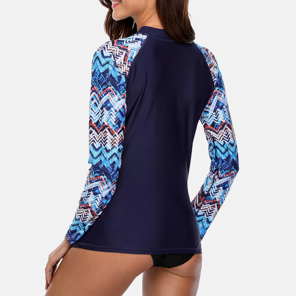 Рубашка Anfilia Женская с длинным рукавом купальник геометрическим принтом топ для
