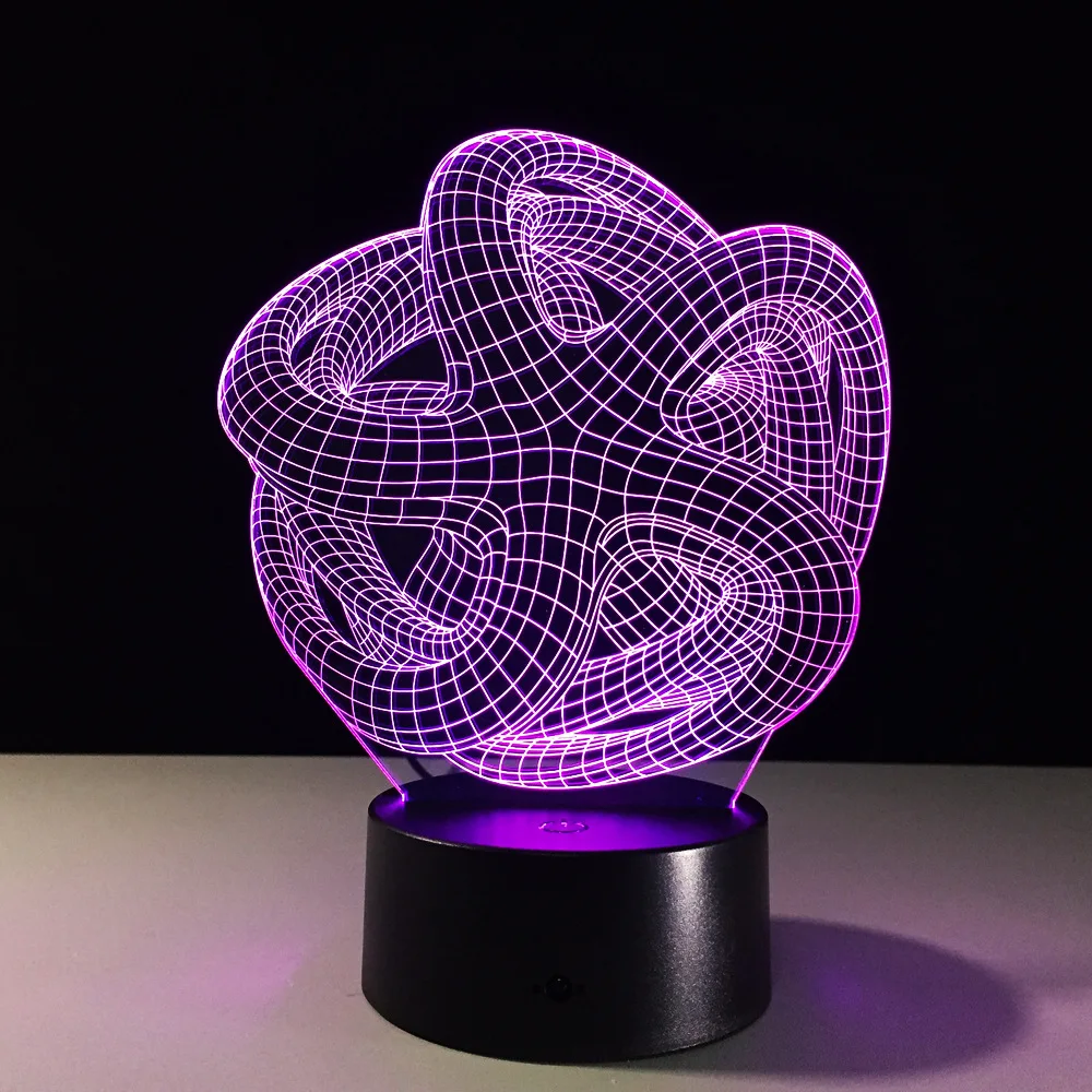 Abstraction 3D Night Light RGB Changeable Mood Lamp LED DC 5V USB Decorative Table Special Art Home Office Party Deco | Лампы и