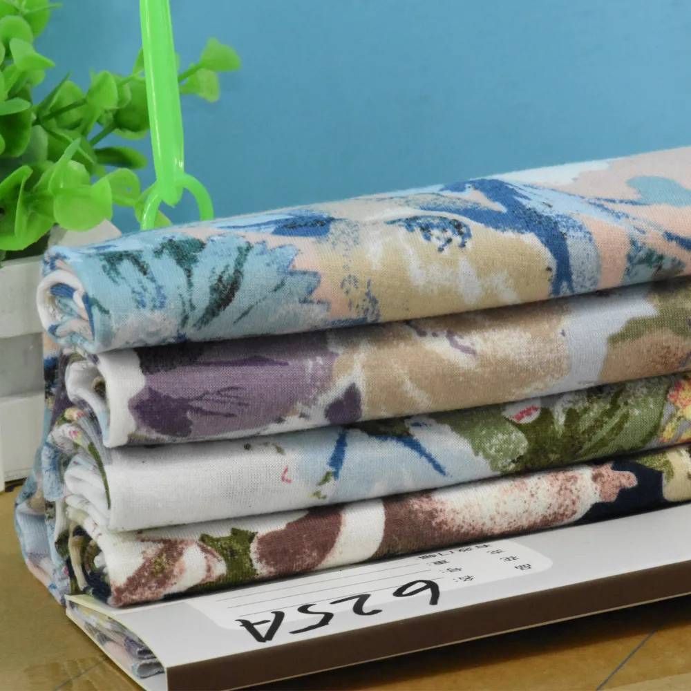 2018 big flower printed fashion garment jersey fabric for sewing women's pant dress skirt socks T-shirt wholesale 165cm*100cm | Дом и сад