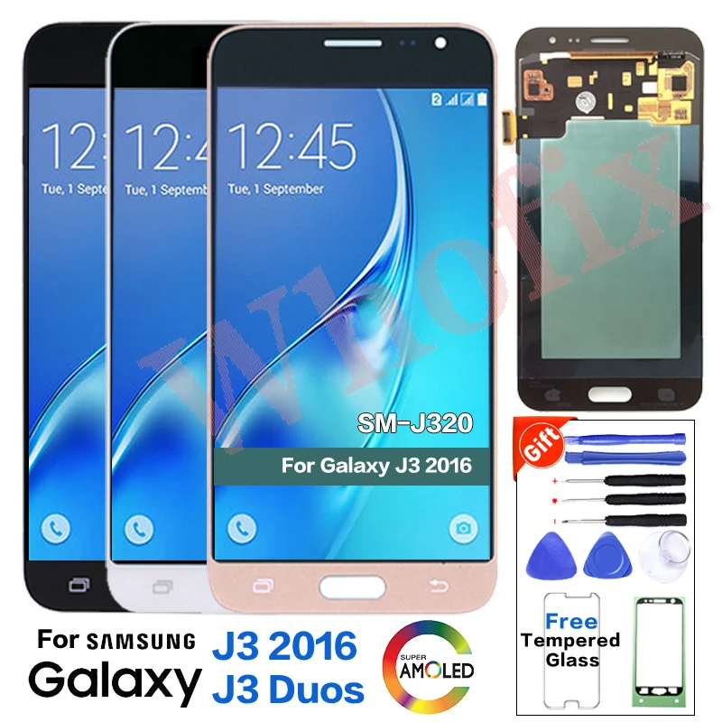 Активно матричные осид для samsung J3 2016 J320 J320F Дисплей ЖК Экран Замена J320G J320M J320FN J320A