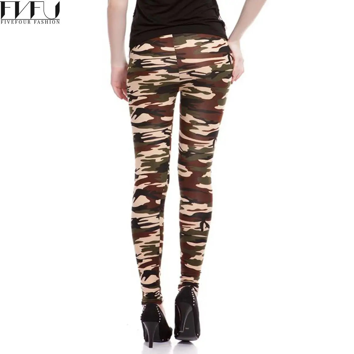 Лидер продаж 2018 Для женщин леггинсы сезон: весна–лето камуфляж с принтом для