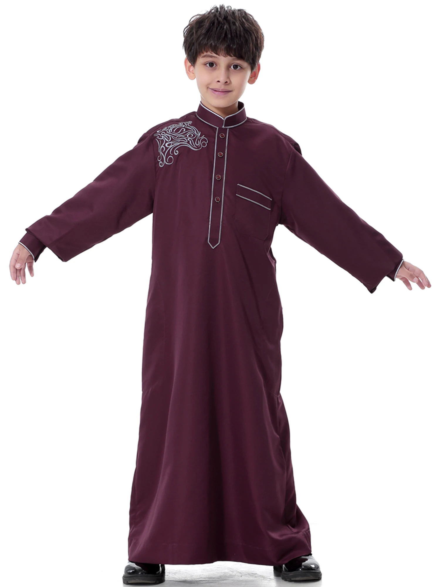Арабская Мужская одежда для родителей и детей мусульманское платье с вышивкой в
