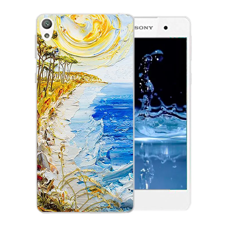 Мягкий силиконовый чехол с бантом Ван Гога для Sony Xperia E5 E 5 F3311 F3313 TPU Capa |