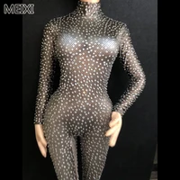 sparkly reticulated black sky stars studded with rhinestone jumpsuit bar gala concert singerdancer costumes