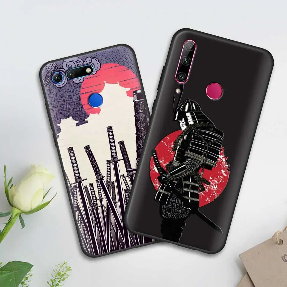 Мягкий чехол из ТПУ Samurai для huawei Honor 20 Pro 9 10 20 Lite 7A 7C 7S 8A Pro 8X 8C 8S Черный силиконовый чехол для мобильного телефона s Coque