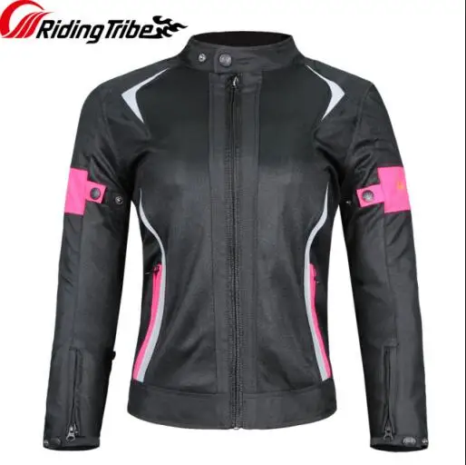 Pink - Jacket Для верховой езды на племя, мотоциклетная Женская куртка, брюки, костюм, летняя водонепроницаемая одежда для мотогонок, светоотражающая Защитная броня, JK-52 - Цвет: Pink - Jacket