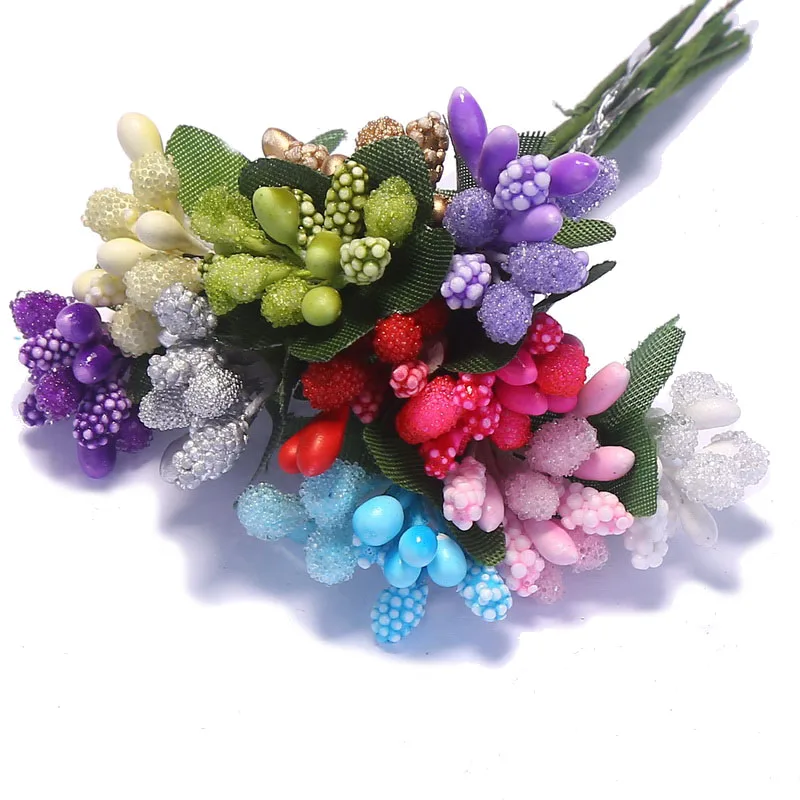 CCINEE 12 цветов/Набор искусственных цветов тычинки и листья с 5 мм перламутровым