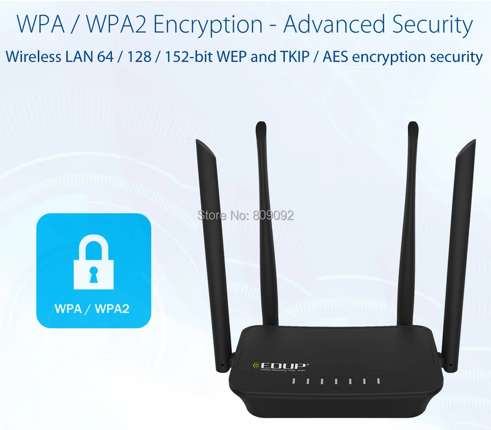 Беспроводной умный Wi Fi роутер 300 Мбит/с Ретранслятор с четырьмя антеннами 5 дБи