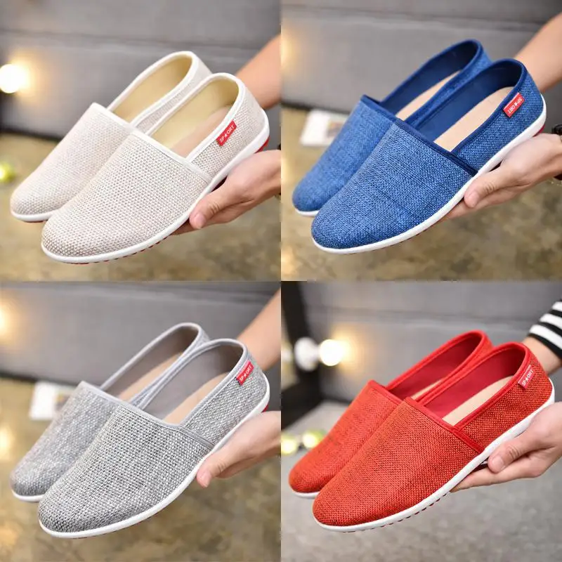 2019 Hot Sale Men Casual Shoes Summer White Canvas Espadrilles Soft Driving Slip On Mens Flats | Обувь