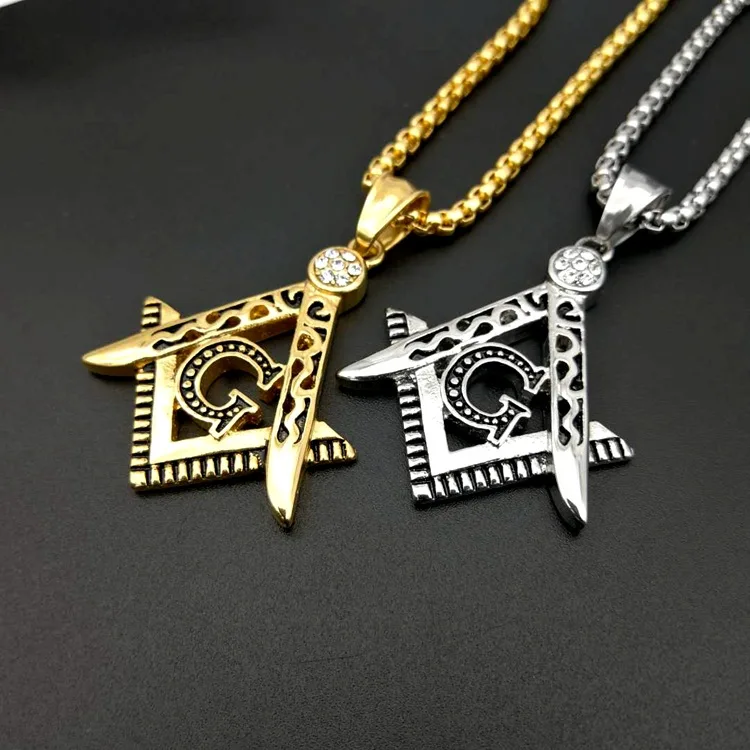 Бесплатная доставка mason Masonic AG ожерелье из титановой стали Хип хоп кулон Модные