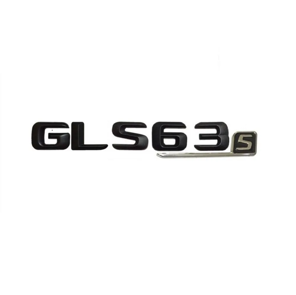 Наклейка матовая черная с буквами-цифрами GLS63s Эмблема багажника наклейка для