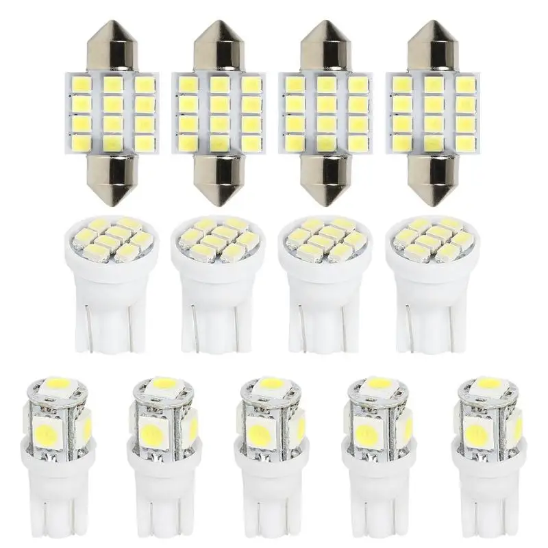 VODOOL 13 шт./компл. 31 мм C5W светодиодный светильник лампа T10 W5W 12V 3W 6500K авто освещение ing