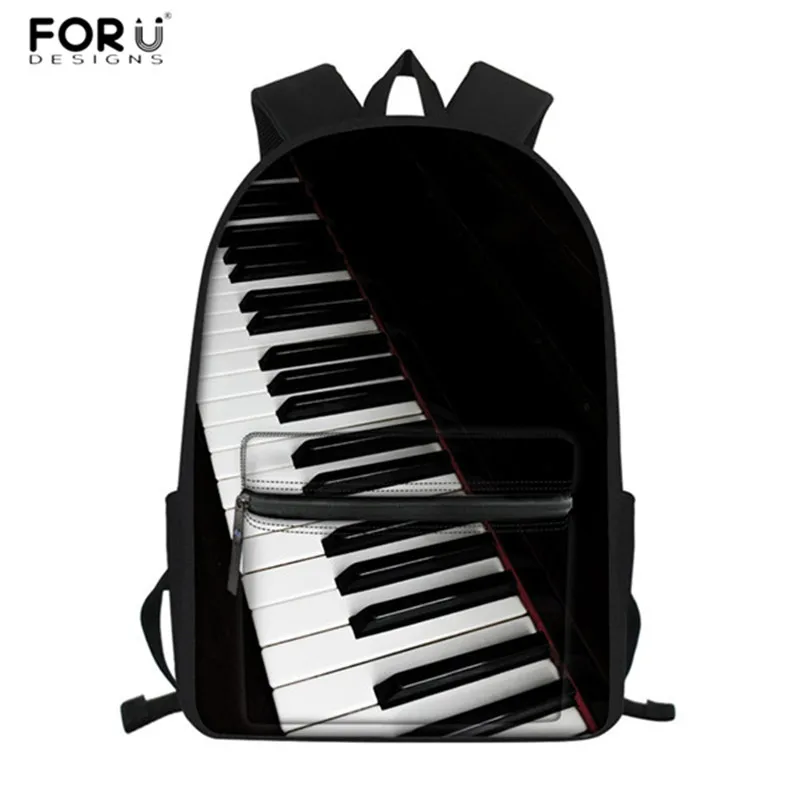 FORUDESIGNS/Винтажные школьные сумки, набор музыкальных нот, пианино, клавиатура, 3D принт, 3 шт., модные школьные рюкзаки для детей, студентов, сумка, рюкзак