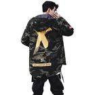 Новинка весны камуфляжная куртка Для мужчин пальто Хай-стрит ленты лоскутное Для мужчин куртка-бомбер пилот летная куртка Прямая доставка ABZ187