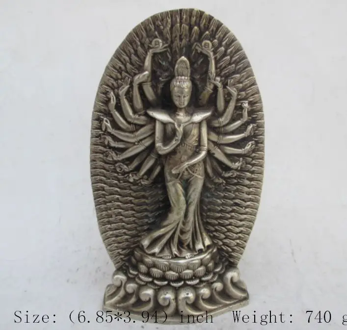 

17.5 cm * /China cupronickel goddess guanyin bodhisattva statue