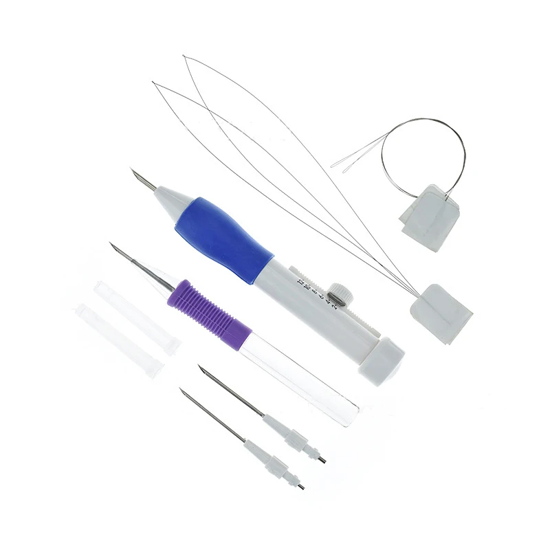 IBOWS Magic DIY Embroidery Pen Knitting Sewing Tool Kit Punch Needle Set Threads Plastic+Steel Home Decoration Tools | Дом и сад