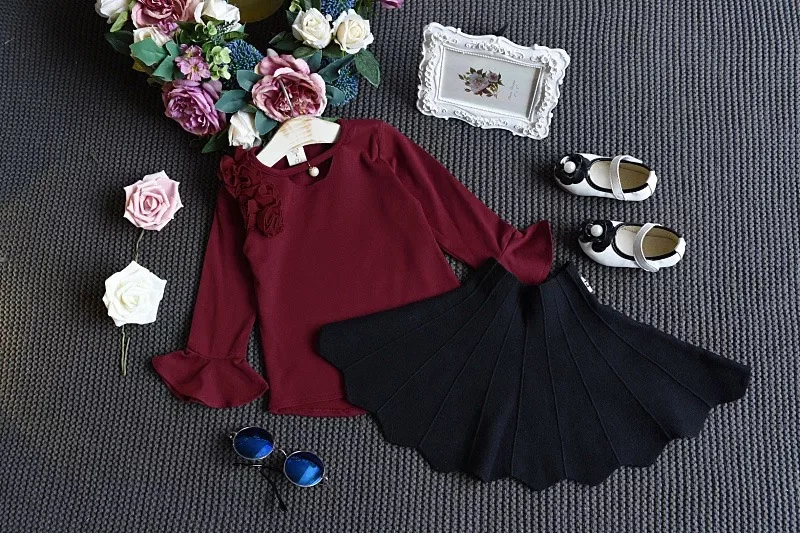 Новинка осени 2018 Милая футболка для маленьких девочек белая/Розовая однотонная