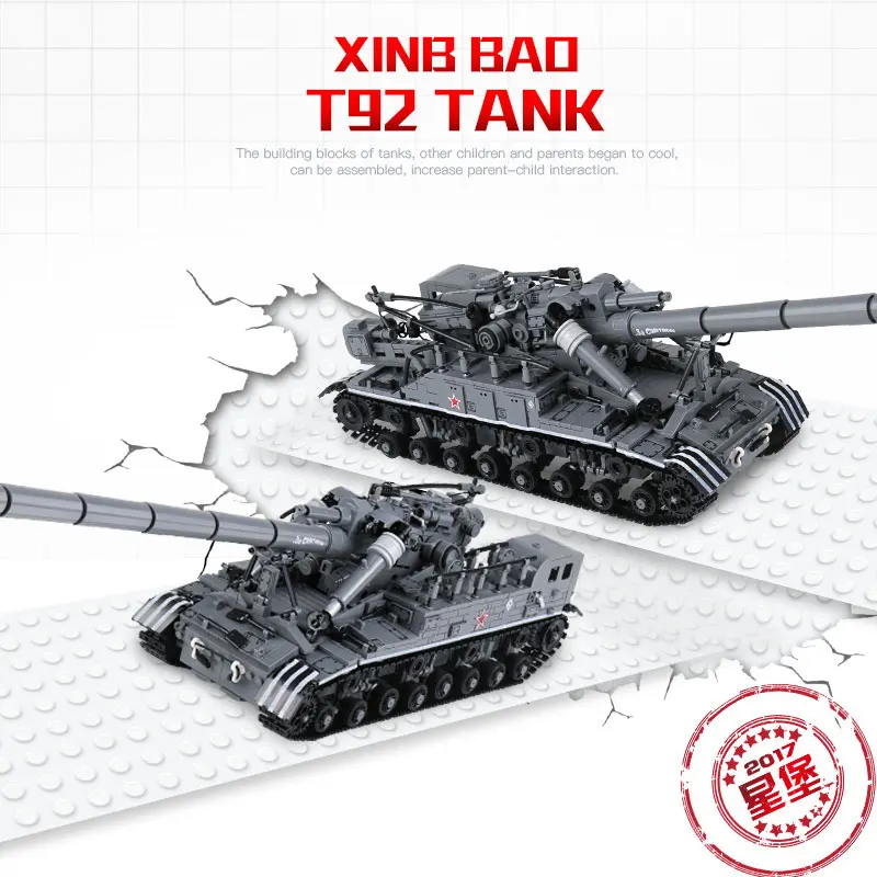 XingBao 06001 1389 шт креативные серии MOC T92 Танк Набор Дети Образование строительные
