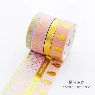 1 4 шт./компл. Фольга лента Washi качество канцелярские товары Сделай Сам Скрапбукинг фотоальбом Школьные Инструменты каваи записки Бумага наклейки подарок - Цвет: 1