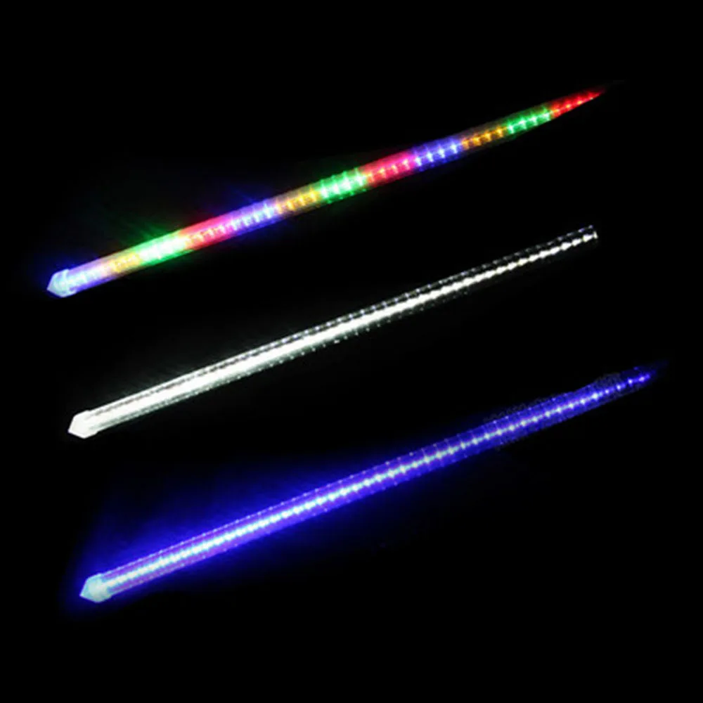 Синий Белый Метеоритный Дождь светодиодная гирлянда 8 трубок 30 см падающая