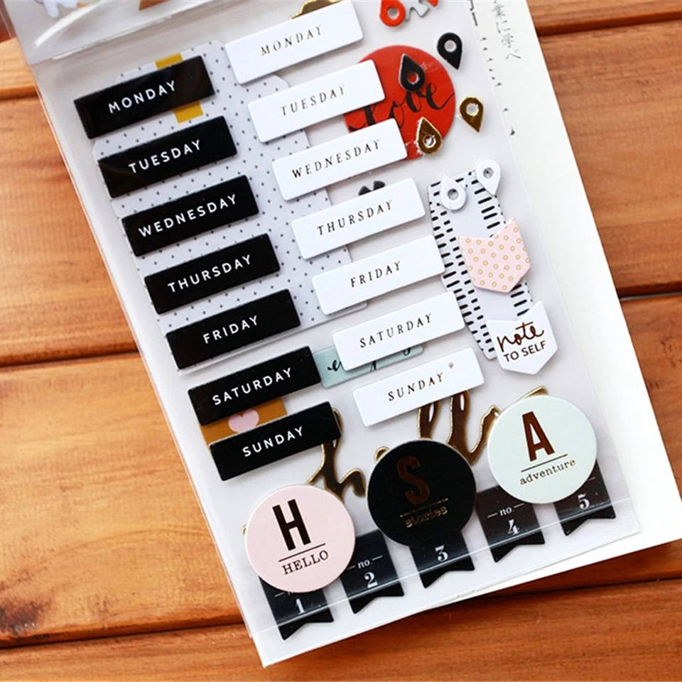 Love Theme Three-layer Cardboard Paper Stickers Kits Die Cut For DIY Scrapbooking Junk Journal TN Album Sticker Card Making S075 | Дом и сад