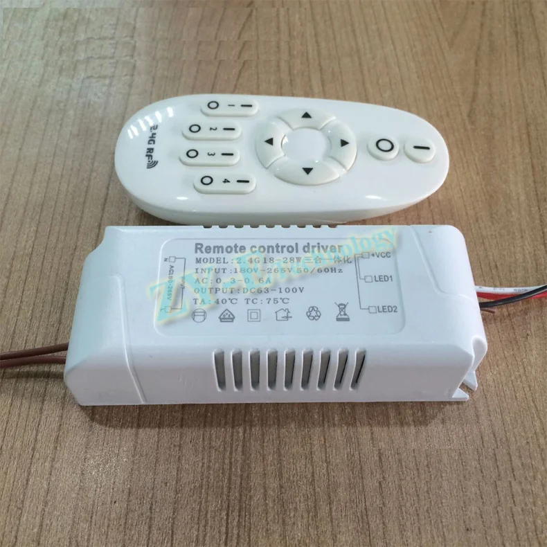 2 комплекта, светодиодный Интеллектуальный драйвер 2,4G, беспроводной Радиочастотный пульт дистанционного управления, освещение, драйвер 18-28 Вт, потолочный драйвер, внешний драйвер