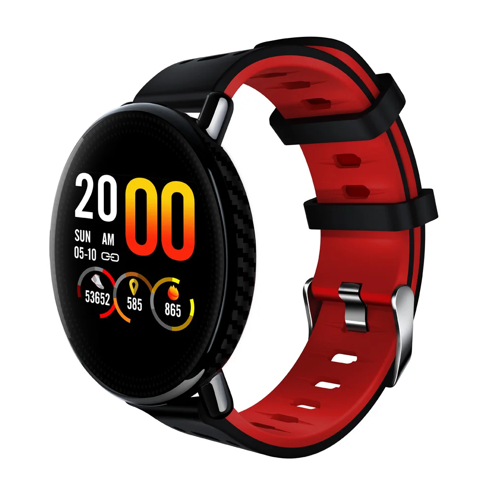 Red Новинка, умные часы SENBONO K1, IP68, водонепроницаемые часы, фитнес-трекер, монитор сердечного ритма, мужские и женские Смарт-часы для IOS Android - Цвет: Red