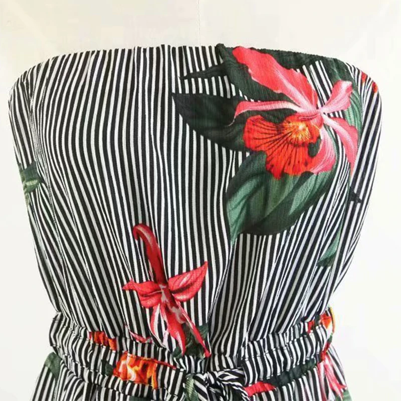HLMFS summer Women slash neck boho Romper Ladies ruffles Floral Off Shoulder Jumpsuit Playsuit Beach Holiday ShortTrousers | Женская